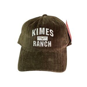 Kimes Ranch Brown Corduroy Adjustable Hat White Sewn Logo  Brand New With Tags